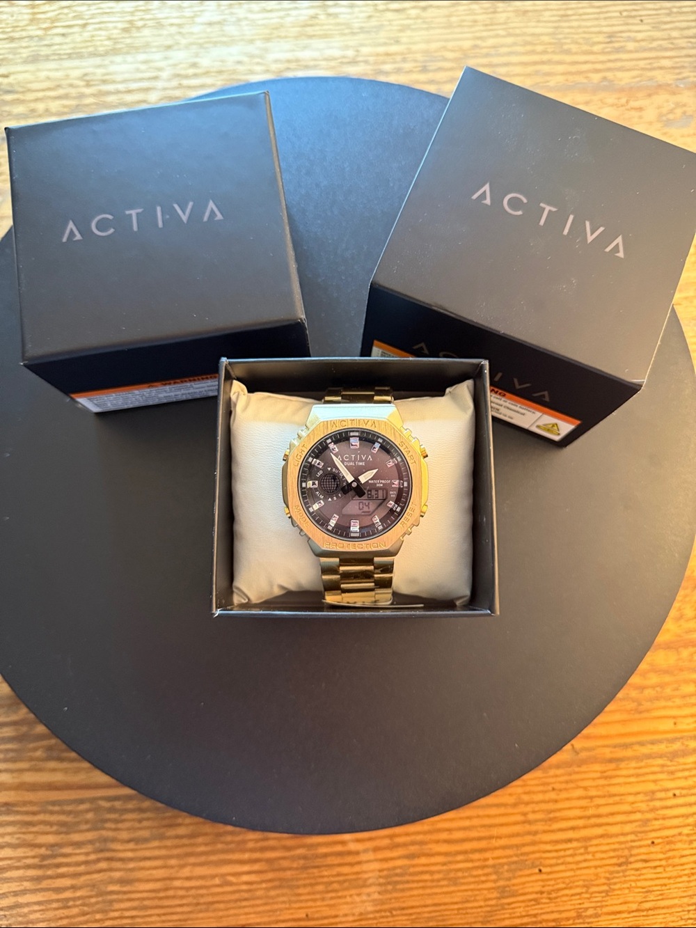Ativa Gold Men’s Watch with Black Dial and Gold Bracelet